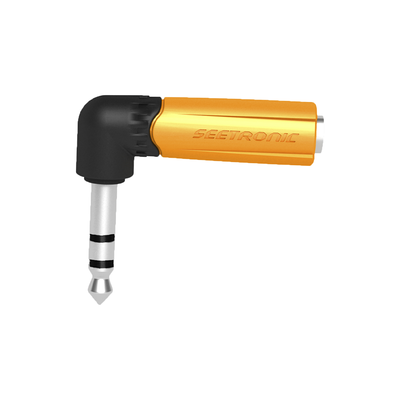 [MP3-PM-R] Conector Estéreo | 1/4in - 1/4in | Conector de angulo recto | Adaptador de Carcasa de Plastico