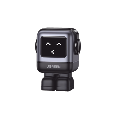 [15550B] Cargador Mini GaNRobot 30W serie UNO | 1 USB-C de Carga Rápida | Tecnología GaN II | Multiprotocolo PD/QC/SCP/FCA | Carga Inteligente | Pantalla LED | Zapato Magnético Extraíble | Thermal Guard | Color Negro.