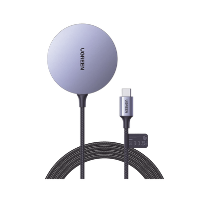 [30233] Cargador Inalámbrico Magnético | 15W | Tecnología Magsafe | Qi | Certificado MFM | Modulo de Carga Original | Carga Rápida | Fuerte Absorción Magnética | Cable de Nylon Trenzado | 1.5 metros | Multi Protecci&o