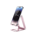 Soporte para Teléfono Celular de Aluminio / Angulo Ajustable / Amplia Compatibilidad con dispositivos de 4.7'' a 7.9'' / Antideslizante / Antiarañazos / Plegable / Color Rosa