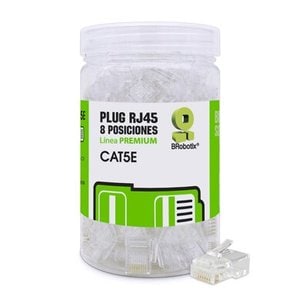Plugs de Red RJ45, CAT5E, Bote 100 Pzs  BROBOTIX 263786