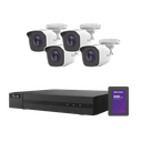 KIT TurboHD 1080p + SSD de 500 GB / DVR 4 canales / 4 Cámaras Bala de Metal / Fuente de Poder / Accesorios de Instalación