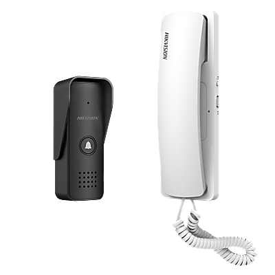 [DS-KIS103/US] Kit de Audioportero Analógico a 2 Hilos / Apertura de 2 Puertas / Diferentes Tonos y Volúmenes de Timbre / Protección IP55