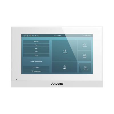[C313W] Monitor Color Blanco Linux / Pantalla Touch de 7 Pulgadas / SIP / POE / WIFI / Compatible con Frentes de Calle Akuvox