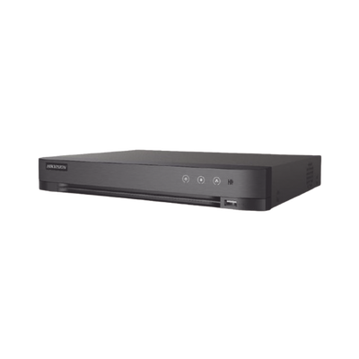 DVR 4 Canales TURBOHD + 4 Canales IP / 8 Megapixel (4K) / Audio de dos vías por Coaxitron / ACUSENSE / Reconocimiento Facial / 1 Bahía de Disco Duro / Salida de Video en Full HD / H.265+