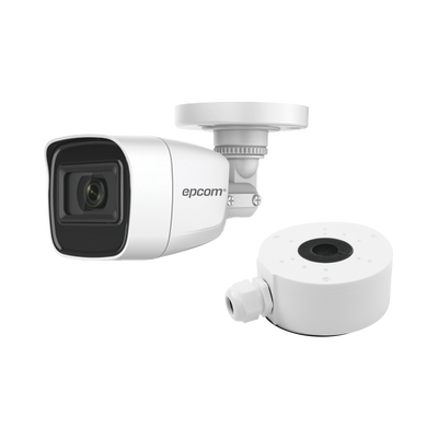 [B8TURBOG2P/A/XPS] KIT DE CÁMARA + MONTAJE / Cámara Bala TURBOHD 2 Megapixel (1080p) / Gran Angular 106° / Lente 2.8 mm / 25 mts IR EXIR / Exterior IP66 / 4 Tecnologías / dWDR
