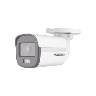 [DS-2CE10DF0T-LFS] [Dual Light + ColorVu] Bala TURBOHD 2 Megapixel (1080p) / Lente 2.8 mm / 20 mts IR + 20 mts Luz Blanca / Gran Angular 105° / Exterior IP67 / Micrófono Integrado / dWDR / 4 Tecnologías