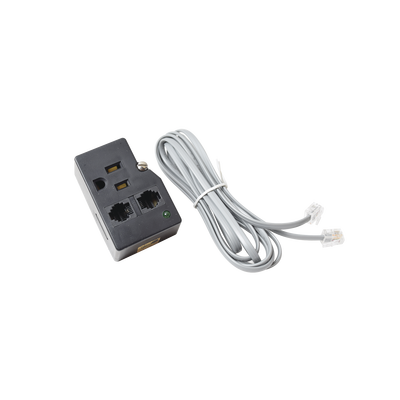 [DTK1FF] Protector para enchufe con salida única, circuito de 110 V/15 A, tornillo de retención, Telco RJ11 entrada/salida