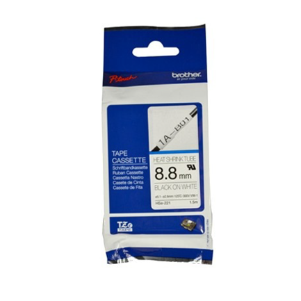 Cinta Brother HSE221EG Termorretráctil Texto Negro Sobre Fondo 8.8mmx1.5m