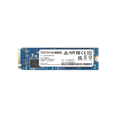SSD NVMe M.2 SNV3410/3510 | SSD 400GB | Alto Rendimiento 400000 IOPS Lectura | 70000 IOPS Escritura | Resistencia 1022 TBW | Protección de Datos Integral | Análisis de Vida Útil | Diseñada para Sistemas Synology.
