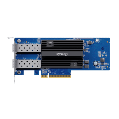[E10G30-F2] Adaptador de Red SFP+ de 10 GbE de Doble Puerto | Compatible con Synology | PCIe 3.0 x8 | Link Aggregation | Jumbo Frame 9 KB | Garantía de 5 Años.