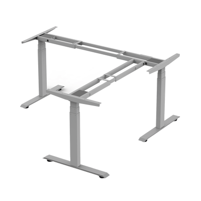 [EM33-3A3] Base de Escritorio Motorizado Profesional Tipo L (3 Columnas) / Altura Ajustable 60-125cm / Estructura Estable / Funcionamiento Suave / 4 Preset de Posiciones / Color Gris / Soporta hasta 150Kg de carga
