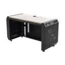 Consola Profesional para Monitoreo o Computo | Ranura para Base de Monitores | Microperforaciones | Luces LED Decorativas | Tomacorriente HTCM1U10C | Tapas Organizadoras de Cables | Niveladores | Rack para Montaje de Equipos | Ranura Pasaca