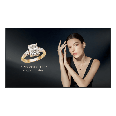 [QH115FE] Pantalla LED 115" 4K UHD / Panel VA / Brillo 1,000 nit / Contraste Dinámico Mega / Ángulo de Visión 178°/178° / Tizen 8.0 / Bezel-less / Soporte 24/7 / HDMI 2.1 / DisplayPort 1.4 / WiFi-Bluetooth