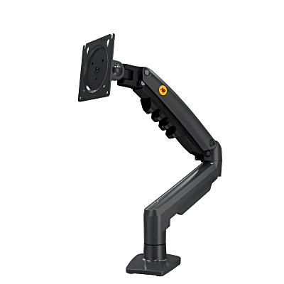[F80NB] Brazo Ajustable para Monitor Ergonómico / Compatible con Monitores de 17" - 30" / Capacidad de Peso hasta 9 kg / Rotación 360° / Inclinación +85° a -30° / Giro 180° / Ajuste de Resorte de Gas / Color Gris
