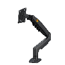 Brazo Ajustable para Monitor Ergonómico / Compatible con Monitores de 17" - 30" / Capacidad de Peso hasta 9 kg / Rotación 360° / Inclinación +85° a -30° / Giro 180° / Ajuste de Resorte de Gas / Color Gris